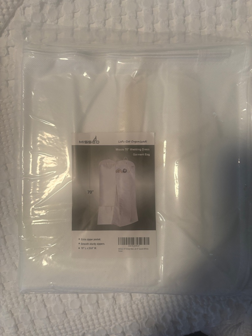 Misslo 70" Wedding Dress Garment Bag - White